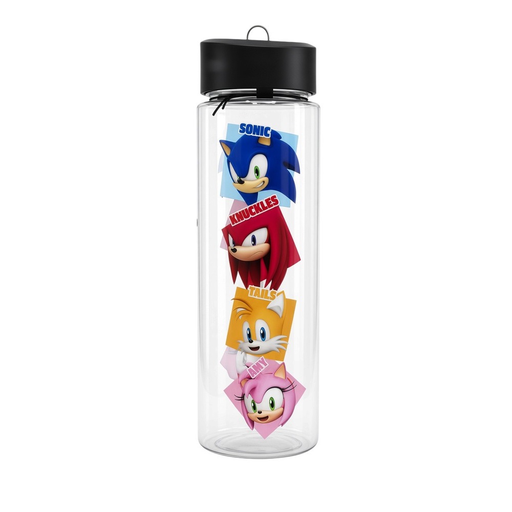 Bioworld Sonic the Hedgehog Water Bottle Unisex OS Clear Character Graphic NEW